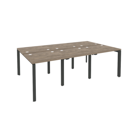 Рабочая станция на П-образном м/к Onix O.MP-D.RS-6.0.7 2340x1475x750 (Тиквуд Темный/Черный металл)