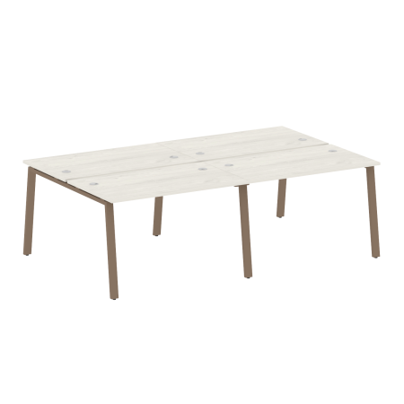 Рабочая станция на 4 рабочих места на А-образном м/к Metal System Style БА.СМ-4.2 2400x1475x750 (Дуб наварра/Мокко металл)