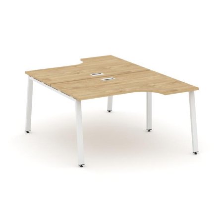Рабочая станция эргономичная SN-6A.DRPA-022 (1580х1632/1992х750) (Тиквуд Светлый/Металл Белый)