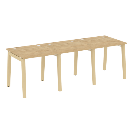Рабочая станция на деревянных опорах Onix Wood OW.RS-3.0.8 2340x800x750 (Тиквуд Светлый/Дуб Светлый)