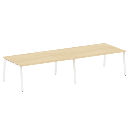 Стол для переговоров (2 столешницы) на А-образном м/к Metal System Style БА.ПРГ-2.5 3600x1235x750 (Акация/Белый металл)