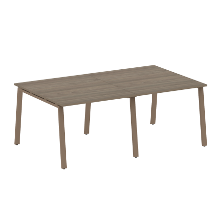 Стол для переговоров (2 столешницы) на А-образном м/к Metal System Style БА.ПРГ-2.1 2000x1235x750 (Вяз/Мокко металл)