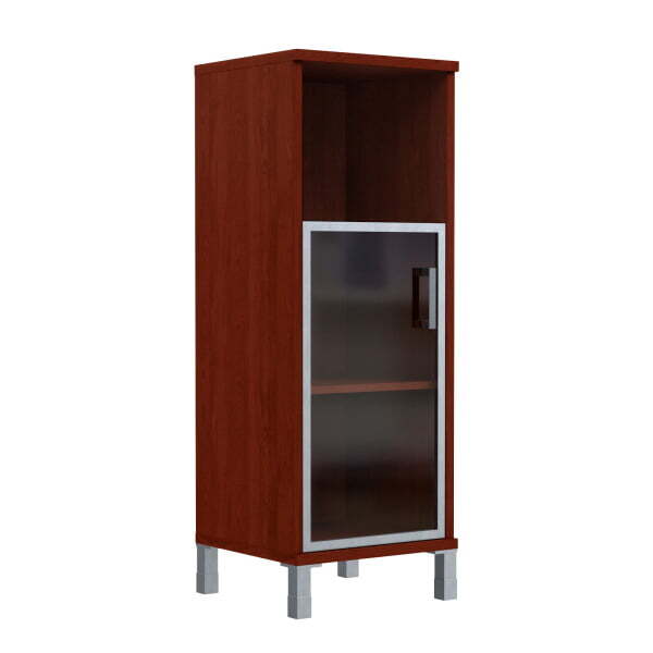 Шкаф 3 уровня, узкий, стекло в AL раме, правая Born B-421.4 R 475x450x1286 (Бургунди)