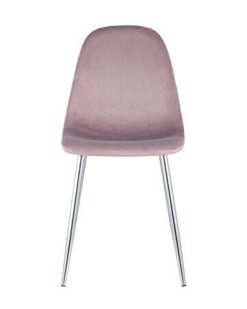 Стул Валенсия велюр розовый хромированные ножки (Стул Валенсия розовый)