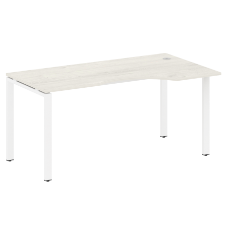 Стол криволинейный правый Metal System Style БП.СА-1 Пр 1600x900x750 (Дуб Наварра/Белый металл)