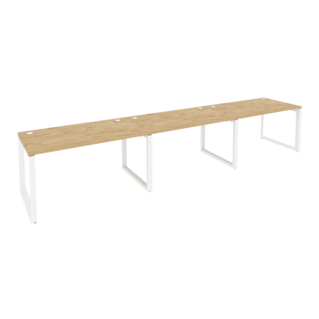 Рабочая станция на О-образном м/к Onix O.MO-RS-3.3.8 4140x800x750 (Тиквуд Светлый/Белый Металл)