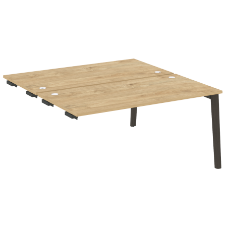 Стол-приставка двойной на деревянных опорах Onix Wood OW.D.SPR-4.8 1580x1635x750 (Тиквуд Светлый/Дуб Темный)