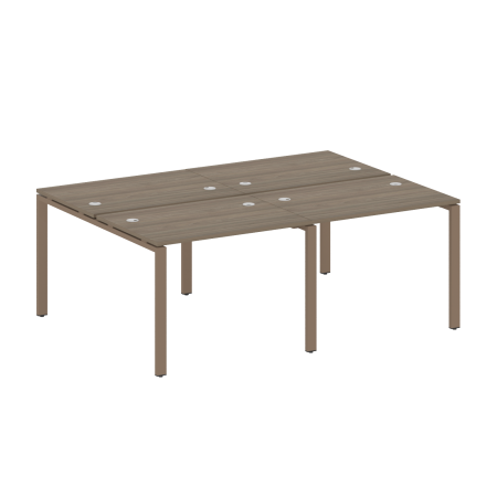 Рабочая станция на 4 раб. места Metal System Style БП.СМ-4.1 2000x1475x750 (Вяз/Мокко металл)