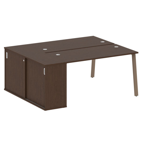 Рабочая станция с шкафом-купе на А-образном м/к Metal System Style БА.РС-СШК-1.3 Т 1810x1475x750 (Венге Цаво/Мокко металл)