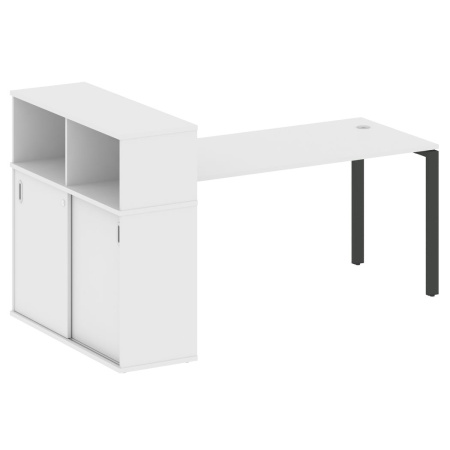 Стол письменный с опорным шкафом-купе Metal System Style БП.РС-СШК-3.4 2010x1120x1098 (Белый/Антрацит металл)