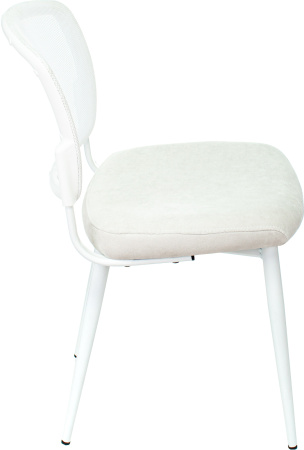 Стул для кухни KF-8W сетка/ткань белый металл белый на ножках (KF-8W/WHITE) (Белый)