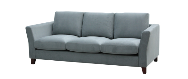Офисный диван Оскар М-07/3 (Velutto 50, велюр/массив бука, цвет - темная вишня. Сечение конус, h -100мм.)