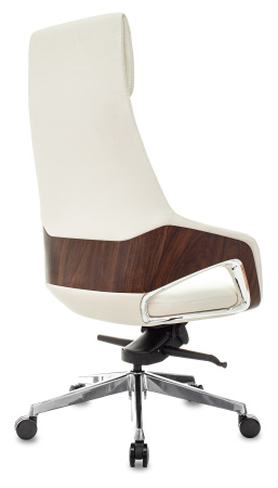 Кресло руководителя _DAO-2 белый кожа с подголов. крестов. алюминий (Белый) Кресло руководителя _DAO-2 белый кожа с подголов. крестов. алюминий (Белый)