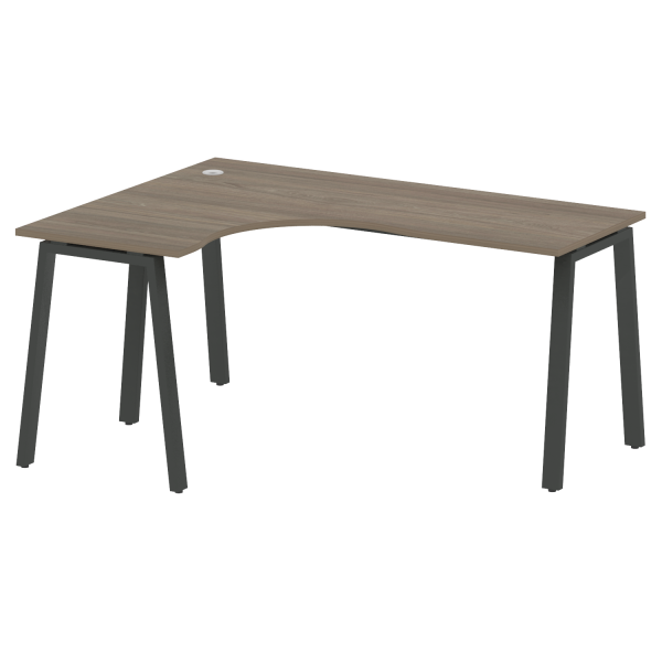 Стол криволинейный левый Metal System Style БА.СА-4 Л 1600x1200x750 (Вяз/Антрацит металл)