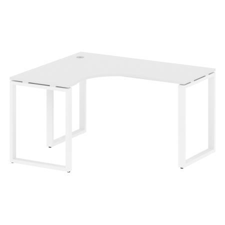 Стол криволинейный левый Metal System Style БО.СА-3 Л 1400x1200x750 (Белый/Белый металл)
