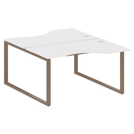 Рабочая станция криволинейная Metal System Style БО.РАС-СА-2.2 1400x1835x750 (Белый/Мокко металл)