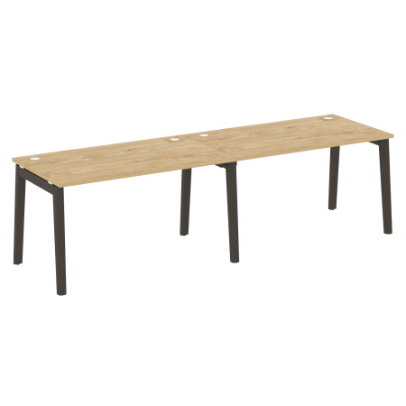 Рабочая станция на деревянных опорах Onix Wood OW.RS-2.3.8 2760x800x750 (Тиквуд Светлый/Дуб Темный)