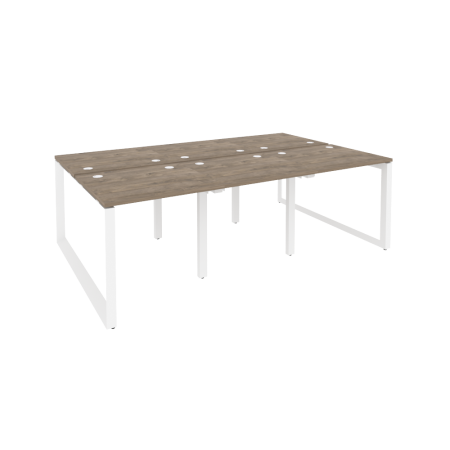 Рабочая станция на О-образном м/к Onix O.MO-D.RS-6.0.7 2340x1475x750 (Тиквуд Темный/Белый Металл)