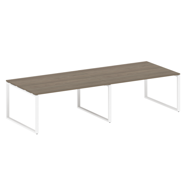 Переговорный стол 2 столешницы Metal System Style БО.ПРГ-2.4 3200x1235x750 (Вяз/Белый металл) Переговорный стол 2 столешницы Metal System Style БО.ПРГ-2.4 3200x1235x750 (Вяз/Белый металл)