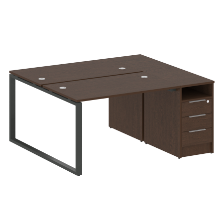 Рабочая станция Metal System Style БО.РС-СТП-2.2 1612x1475x750 (Венге Цаво/Антрацит металл)