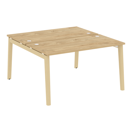 Рабочая станция на деревянных опорах Onix Wood OW.D.RS-2.3.7 1380x1475x750 (Тиквуд Светлый/Дуб Светлый)