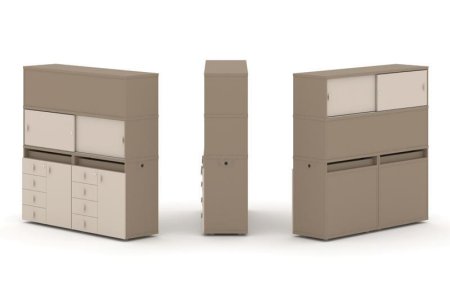 Тумба двойная + высокая надставка ES.NB.2V-6 (1500х410х1520) (Латте/Капучино)