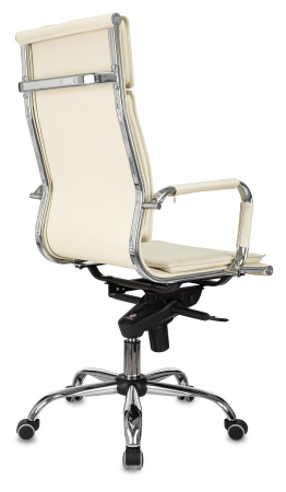 Кресло руководителя CH-993MB слоновая кость эко.кожа крестов. металл хром (Слоновая кость)