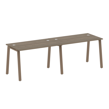 Рабочая станция на 2 рабочих места на А-образном м/к Metal System Style БА.СМ-2.2 2400x720x750 (Вяз/Мокко металл)