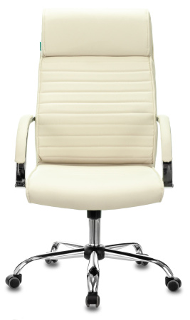 Кресло руководителя T-8010N слоновая кость OR-10 эко.кожа крестов. металл хром (Слоновая кость)