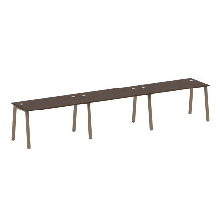 Рабочая станция на 3 рабочих места на А-образном м/к Metal System Style БА.СМ-3.3 4200x720x750 (Венге Цаво/Мокко металл)