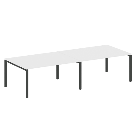 Переговорный стол 2 столешницы Metal System Style БП.ПРГ-2.4 3200x1235x750 (Белый/Антрацит металл)