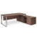 EXE Стол для руководителя L229 (Орех/Хром металл)