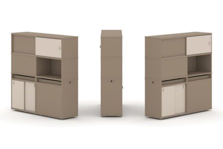 Тумба двойная + высокая надставка ES.NB.2V-32 (1500х410х1520) (Латте/Капучино)