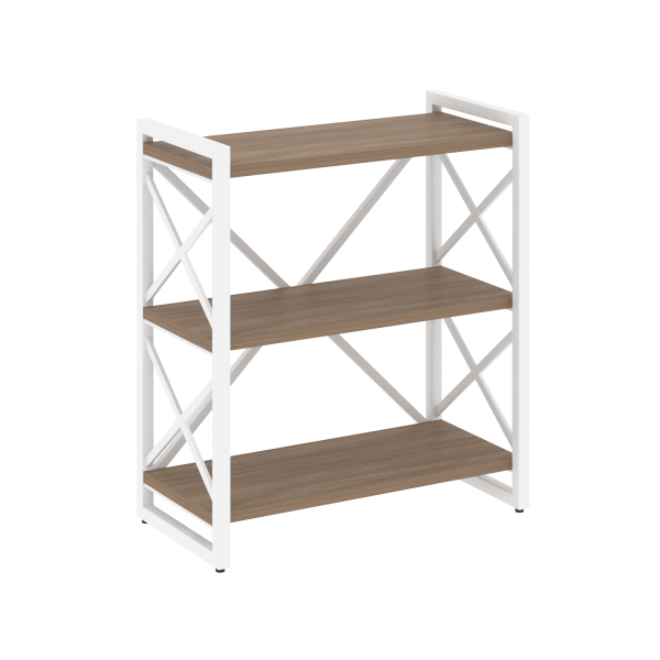 Стеллаж на регулируемых опорах-3 полки VR.L-MST.O-3.8 800x400x910 (Дуб Аризона/Белый металл)