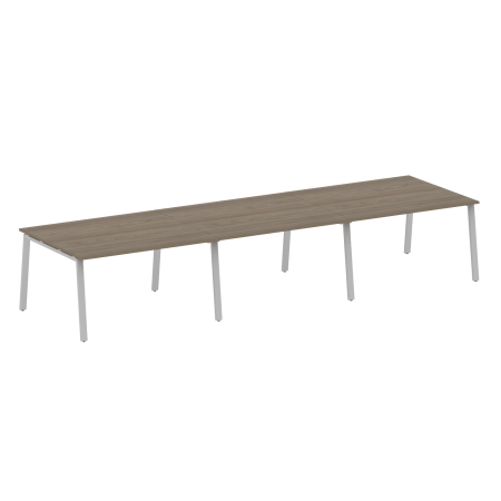 Стол для переговоров (3 столешницы) на А-образном м/к Metal System Style БА.ПРГ-3.3 4200x1235x750 (Вяз/Серый металл)