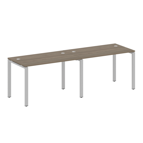 Рабочая станция на 2 раб.места Metal System Style БП.СМ-2.2 2400x720x750 (Вяз/Серый металл)