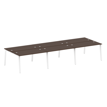 Рабочая станция на 6 рабочих места на А-образном м/к Metal System Style БА.СМ-6.3 4200x1475x750 (Венге Цаво/Белый металл)