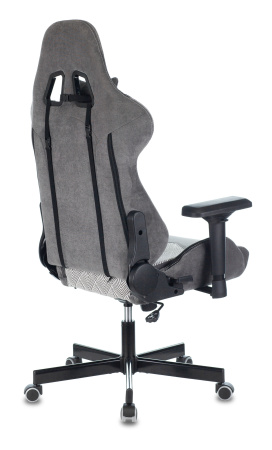 Кресло игровое Zombie VIKING 7 KNIGHT Fabric серый Loft ромбик ткань/эко.кожа с подголов. крестов. м (Серый)