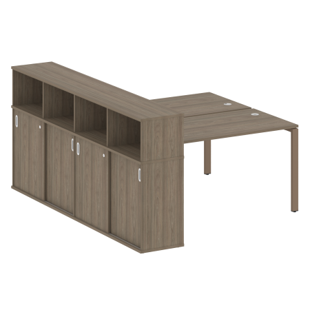 Рабочая станция с опорным шкафом-купе Metal System Style БП.РС-СШК-4.3 1910x2332x1098 (Вяз/Мокко металл)