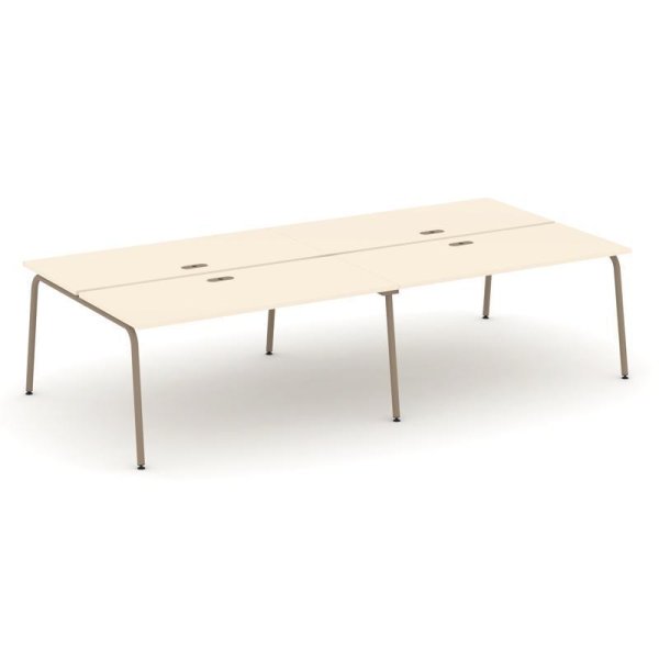 Рабочая станция 4 места ES.D.RS-4.4-LK (3160х1500х750) (Сатин/Металл Латте) Рабочая станция 4 места ES.D.RS-4.4-LK (3160х1500х750) (Сатин/Металл Латте)