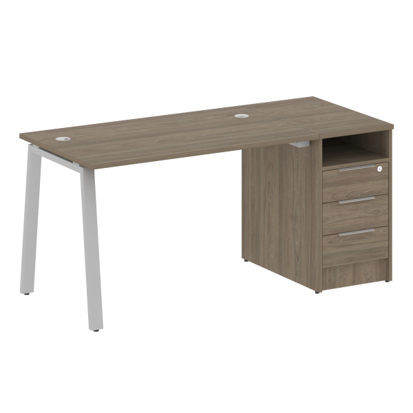Рабочая станция Metal System Style БА.РС-СТП-1.2 1612x720x750 (Вяз/Серый металл) Рабочая станция Metal System Style БА.РС-СТП-1.2 1612x720x750 (Вяз/Серый металл)