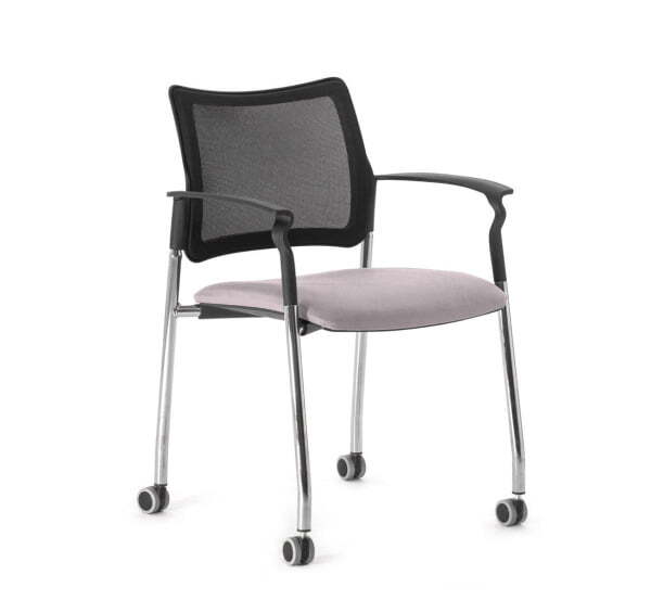 PINKO-MESH Кресло на колёсах с подлокотниками (Черный/Серый)