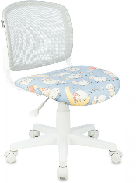 Кресло детское CH-W296NX светло-серый TW-02 овечки сетка/ткань крестов. пластик пластик белый (Мультиколор)