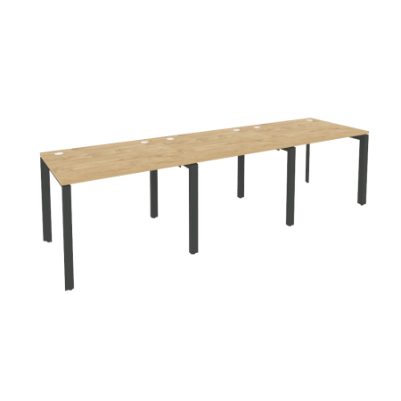 Рабочая станция на П-образном м/к Onix O.MP-RS-3.1.8 2940x800x750 (Тиквуд Светлый/Черный металл)