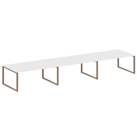 Переговорный стол 3 столешницы Metal System Style БО.ПРГ-3.5 5400x1235x750 (Белый/Мокко металл)