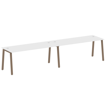Рабочая станция на 2 рабочих места на А-образном м/к Metal System Style БА.СМ-2.5 3600x720x750 (Белый/Мокко металл)