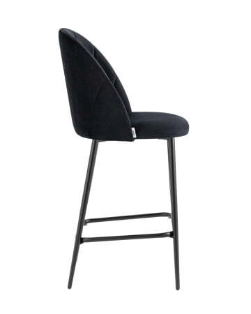 Стул полубарный Логан велюр черный (Стул полубарный Логан черный) Стул полубарный Логан велюр черный (Стул полубарный Логан черный)