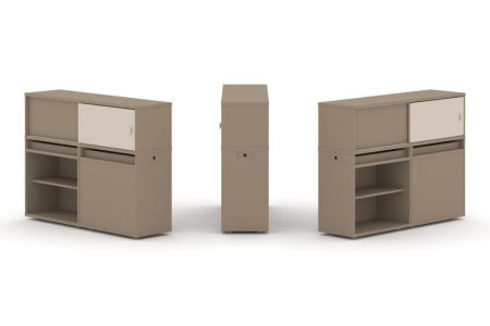 Тумба двойная + низкая надставка ES.NB.2N-13 (1500х410х1135) (Латте/Капучино)