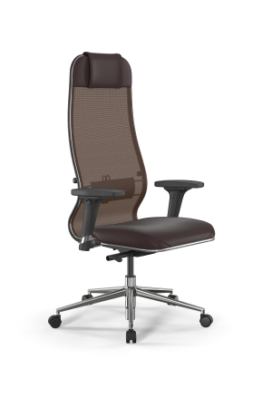 Кресло для руководителя Метта SynchroSit 10 B1-115D - X2+Extra /Um00/Wm12/D02P(M23.B23.G18.W02) (Темно-коричневый)