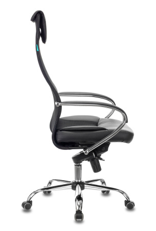 Кресло руководителя CH-609SL черный TW-01 TW-11 эко.кожа/сетка с подголов. крестов. металл хром (Черный)